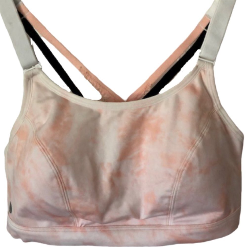 Cacique No Wire Low Impact Sports Bra - Peach/White - 14